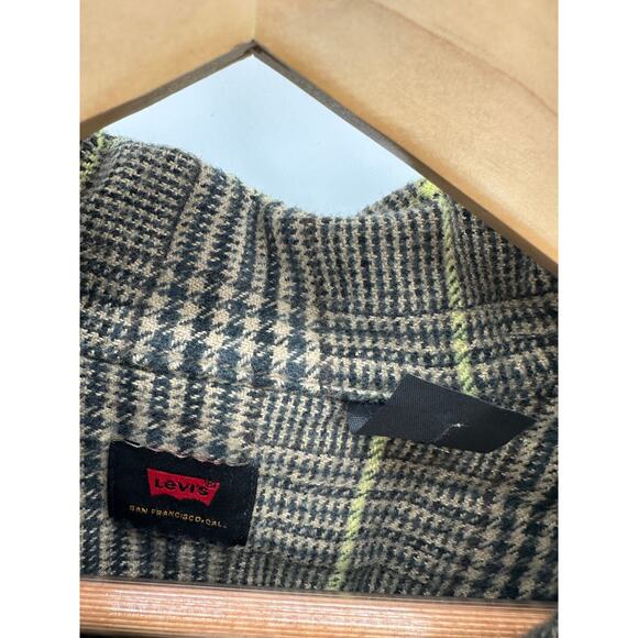 Levi's Brown Black Yellow Plaid Long Sleeve Button Down Shirt Men's Size Large L - Picture 6 of 11